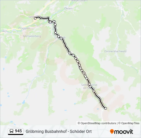 945 Bus Line Map