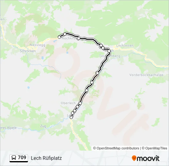 709 Bus Line Map