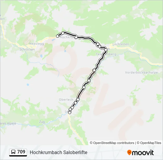 709 Bus Line Map