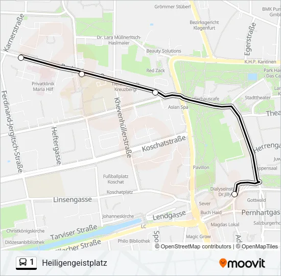 1 Bus Line Map