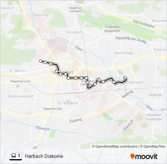 1 Bus Line Map
