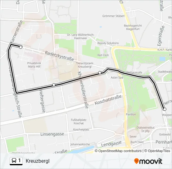 1 Bus Line Map