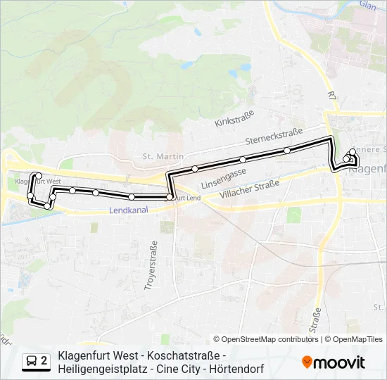 2 Bus Line Map