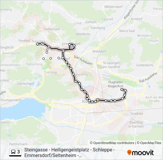 3 Bus Line Map