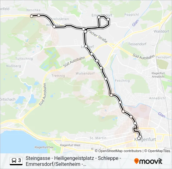 3 Bus Line Map