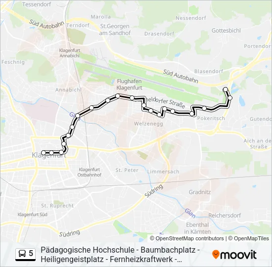 5 Bus Line Map