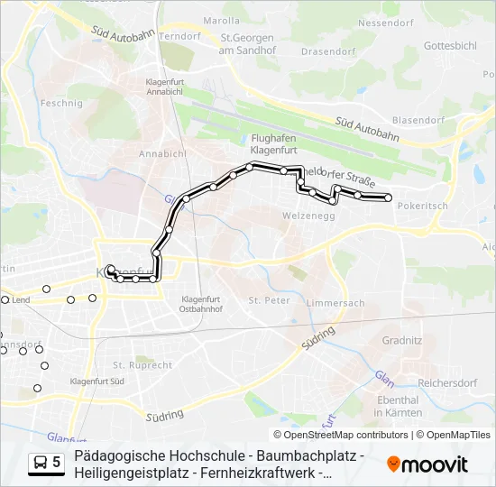 5 Bus Line Map