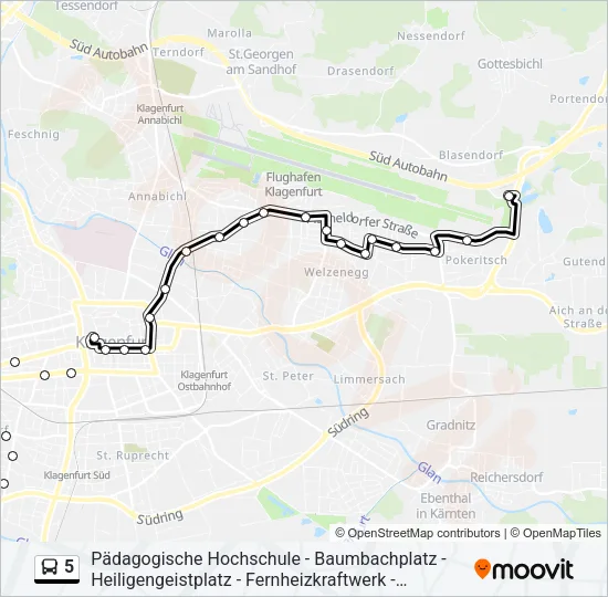 5 Bus Line Map