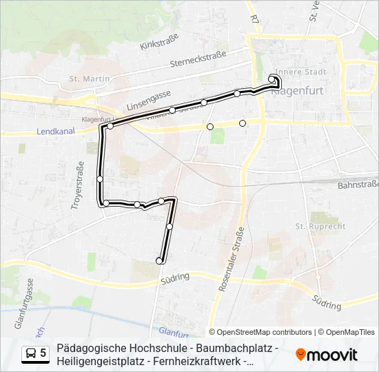5 Bus Line Map