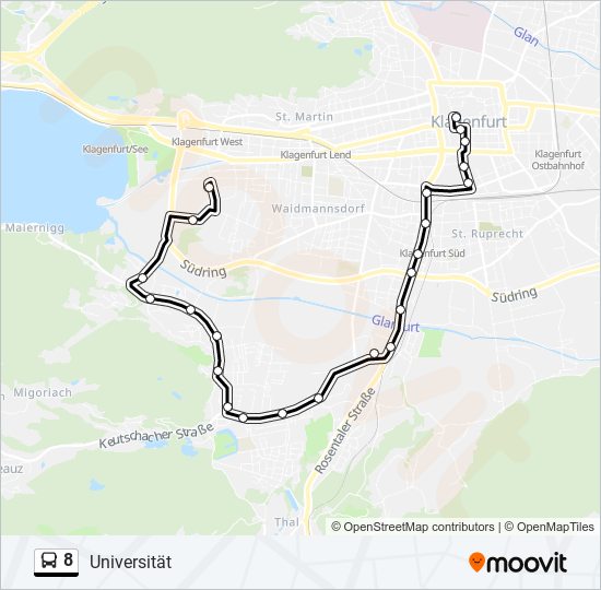 8 bus Line Map