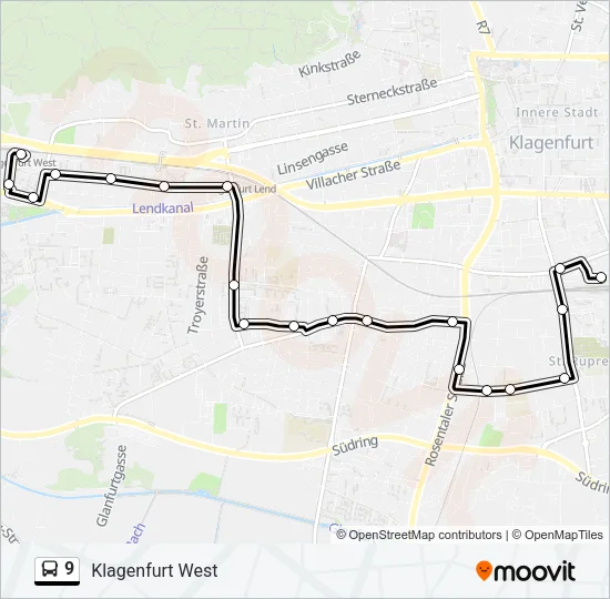 9 Bus Line Map