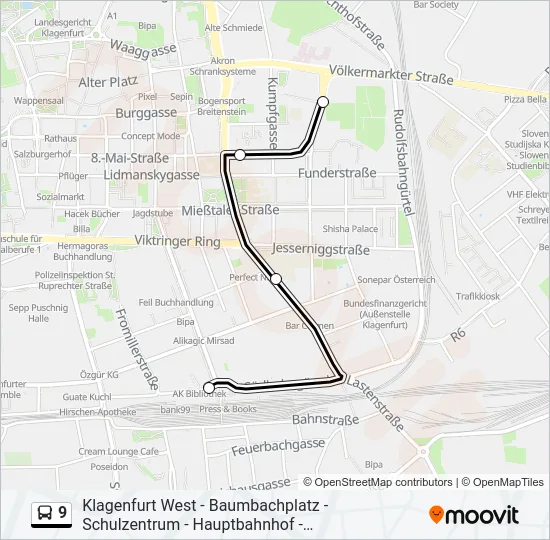 9 Bus Line Map
