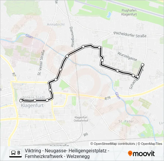 B Bus Line Map