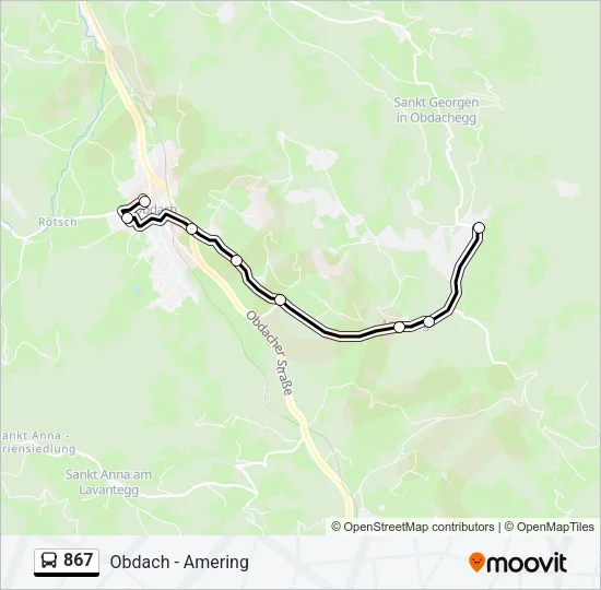 867 Bus Line Map