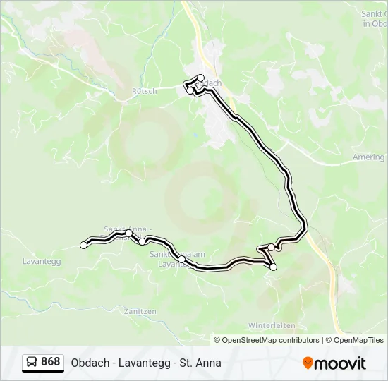 868 Bus Line Map