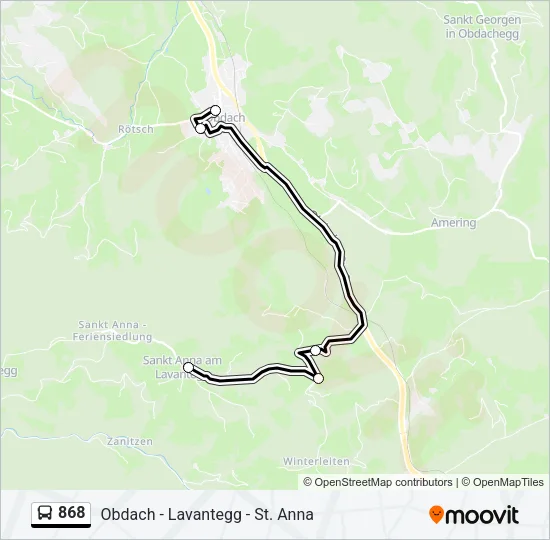 868 Bus Line Map
