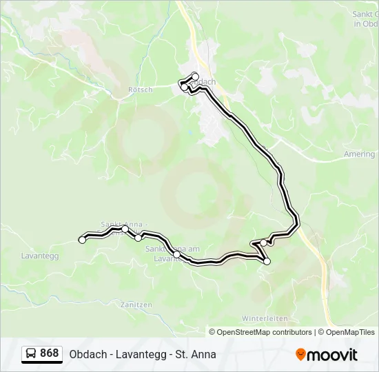 868 Bus Line Map