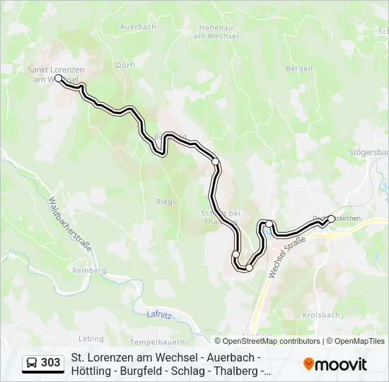 303 Bus Line Map