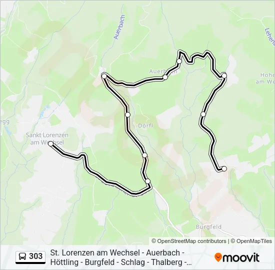 303 Bus Line Map