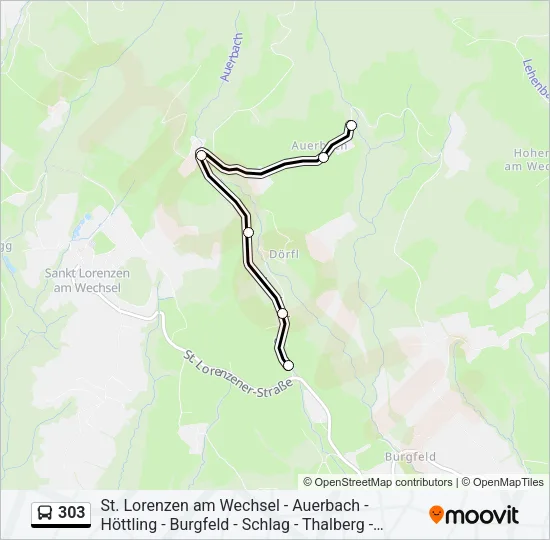303 Bus Line Map