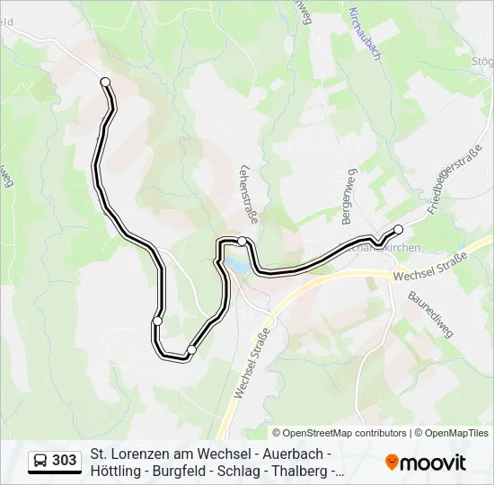 303 Bus Line Map