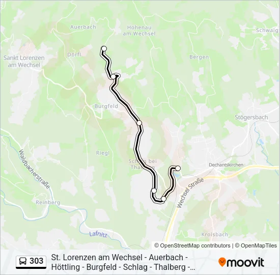 303 Bus Line Map