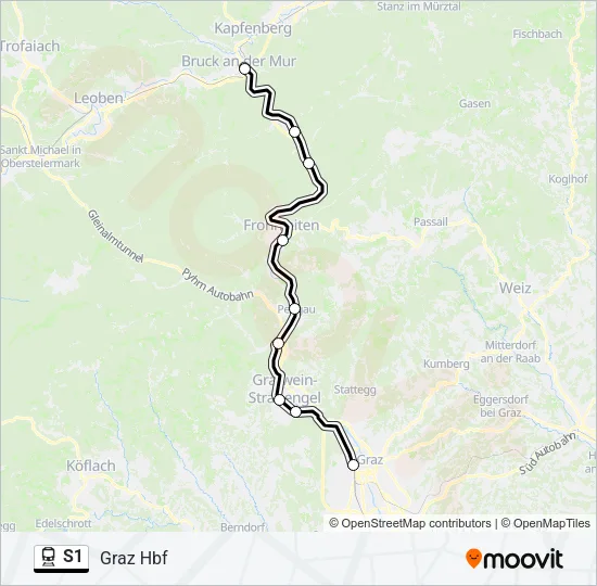 S1 Train Line Map