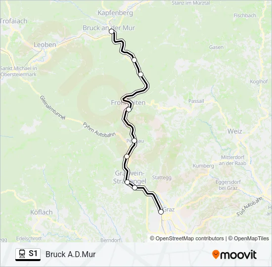 S1 Train Line Map