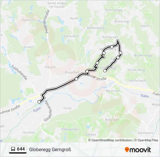 644 Bus Line Map