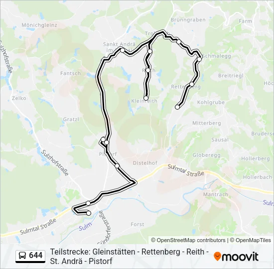 644 Bus Line Map