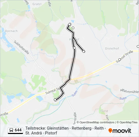 644 Bus Line Map