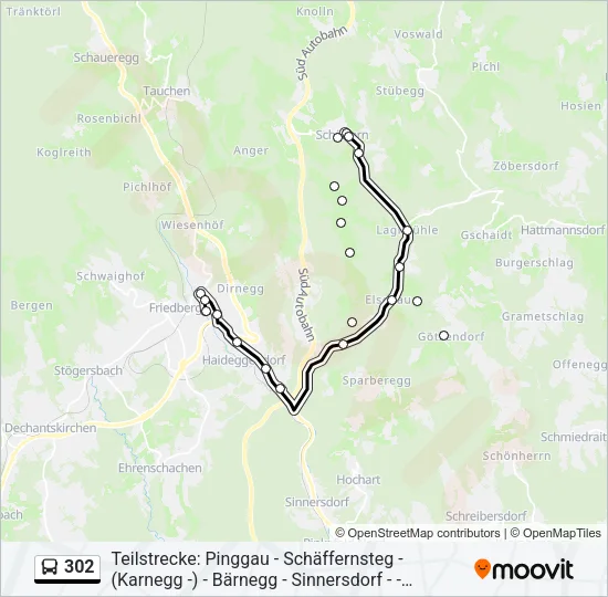 302 Bus Line Map