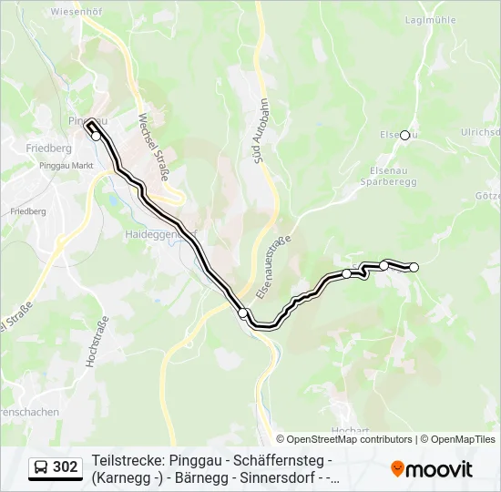 302 Bus Line Map