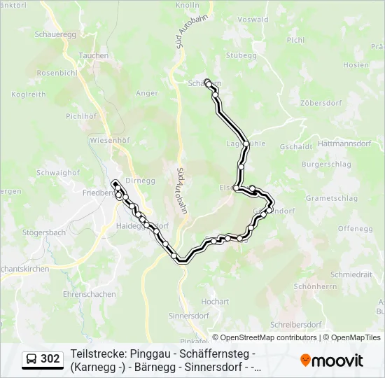 302 Bus Line Map