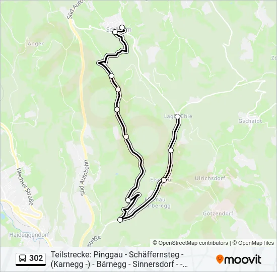 302 Bus Line Map