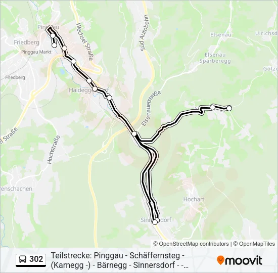 302 Bus Line Map