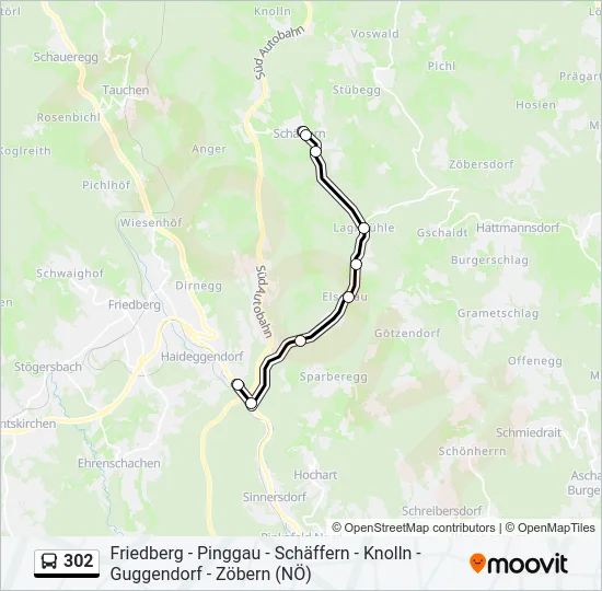 302 Bus Line Map