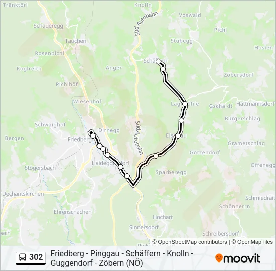 302 Bus Line Map