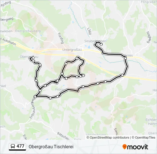 477 Bus Line Map