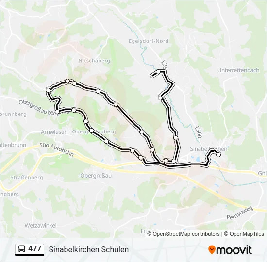 477 Bus Line Map