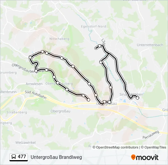 477 Bus Line Map