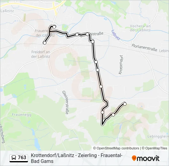 763 Bus Line Map