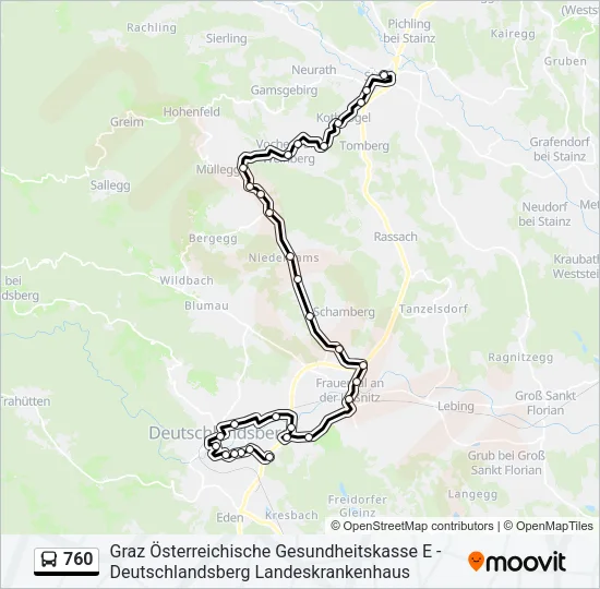 760 Bus Line Map