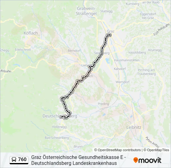 760 Bus Line Map