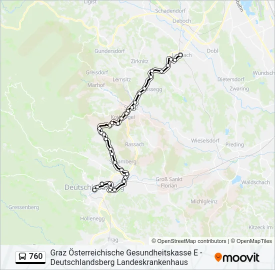 760 Bus Line Map