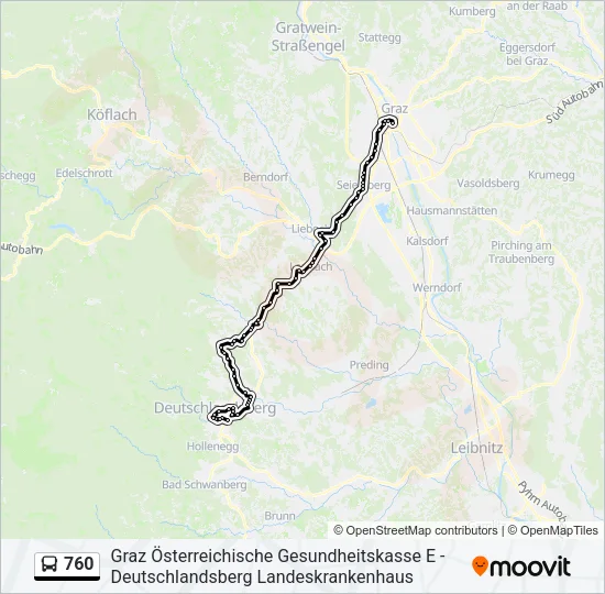 760 Bus Line Map