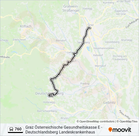 760 Bus Line Map