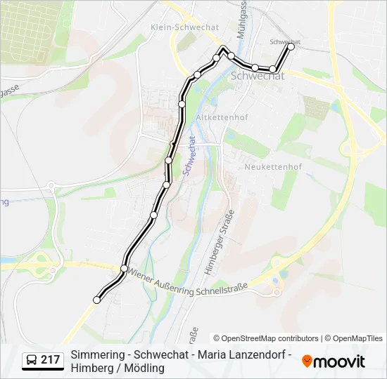 217 Bus Line Map