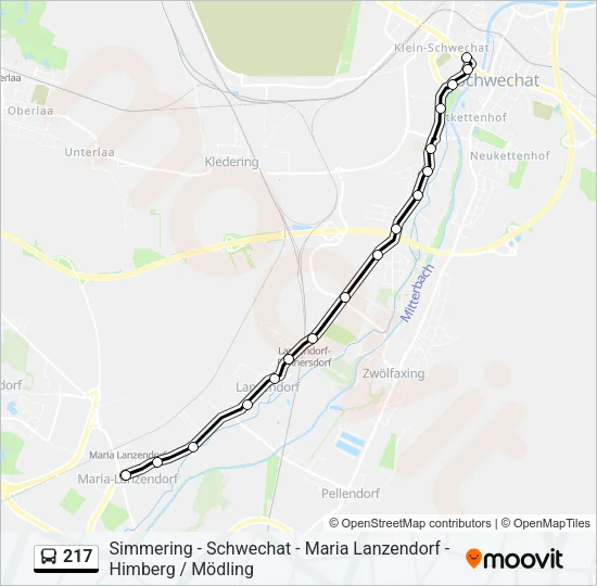 217 Bus Line Map