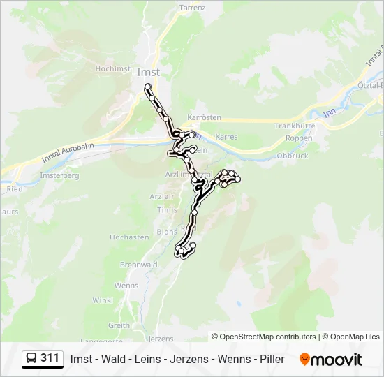 311 Route: Fahrpläne, Haltestellen & Karten - Leins Oberleins ...